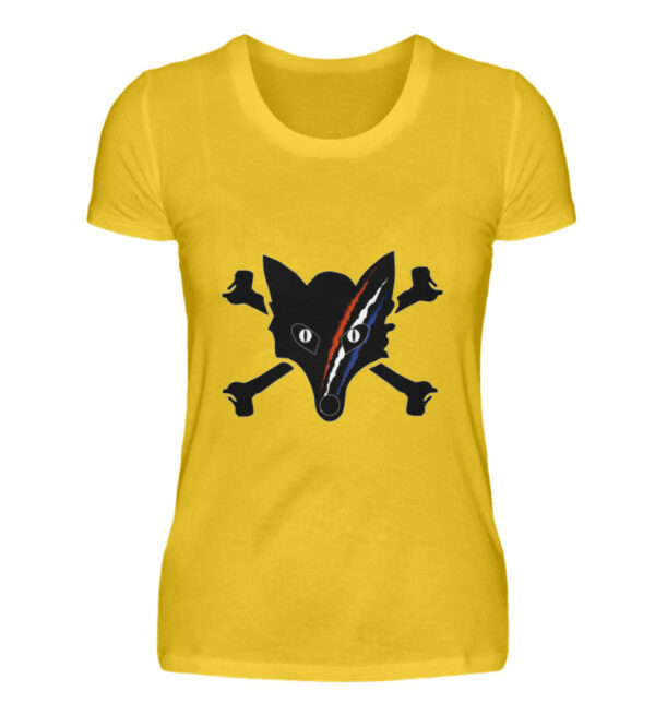 Damen T-Shirt Fussballfuchs schwarz - Damenshirt-3201